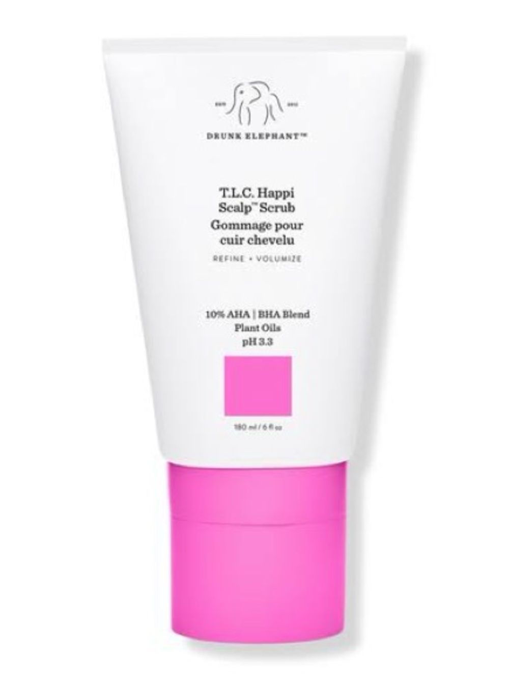 Drunk Elephant T.L.C. Happi Scalp Scrub - White & Bright Pink